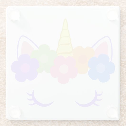 Chic Unicorn Glasuntersetzer (Rückseite)