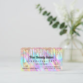 Chic Unicorn Holographic Glitzer Tropfen Credit Visitenkarte (Stehend Vorderseite)