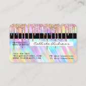 Chic Unicorn Holographic Glitzer Tropfen Credit Visitenkarte (Rückseite)