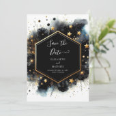 Chic Unique Celestial Wedding Save The Date (Stehend Vorderseite)