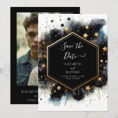 Chic Unique Celestial Wedding Save The Date (Vorne/Hinten)