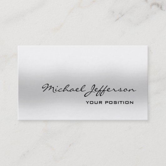 Chic Unique Gray Trendy Personal Visitenkarte (Vorderseite)