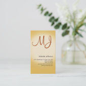 Chic Unique Monogram Business Card Visitenkarte (Stehend Vorderseite)