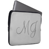 Chic Unique Monogram Gray Classic Laptopschutzhülle (Vorne Rechts)