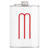 Chic Unique Monogram Red White Schlicht Simple Flachmann (Vorderseite)