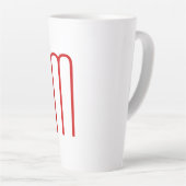 Chic Unique Monogram Red White Schlicht Simple Milchtasse (Rechte Ecke)