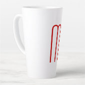 Chic Unique Monogram Red White Schlicht Simple Milchtasse (Linke Ecke)
