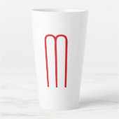 Chic Unique Monogram Red White Schlicht Simple Milchtasse (Vorderseite)