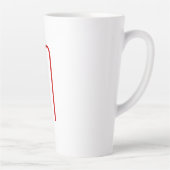 Chic Unique Monogram Red White Schlicht Simple Milchtasse (Rechts)