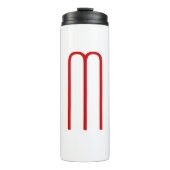Chic Unique Monogram Red White Schlicht Simple Thermosbecher (Vorderseite)