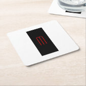 Chic Unique Monogram Schwarz-weiß Schlicht einfach Rechteckiger Pappuntersetzer (angewinkelt)