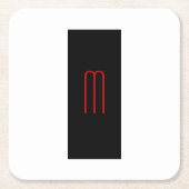 Chic Unique Monogram Schwarz-weiß Schlicht einfach Rechteckiger Pappuntersetzer (Vorderseite)