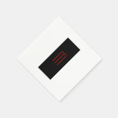 Chic Unique Monogram Schwarz-weiß Schlicht einfach Serviette (Ecke)