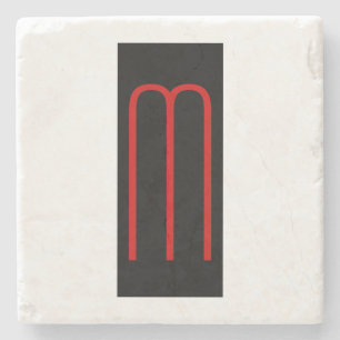 Chic Unique Monogram Schwarz-weiß Schlicht einfach Steinuntersetzer