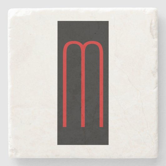 Chic Unique Monogram Schwarz-weiß Schlicht einfach Steinuntersetzer (Vorderseite)