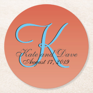 Chic Unique Red Orange Runder Pappuntersetzer