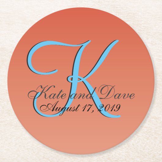 Chic Unique Red Orange Runder Pappuntersetzer (Vorderseite)