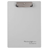 Chic Unique Script Calligrafy Name Grau Klemmbrett (Vorderseite)