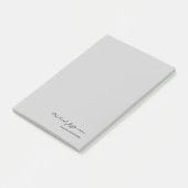 Chic Unique Script Calligrafy Name Grau Post-it Klebezettel (angewinkelt)