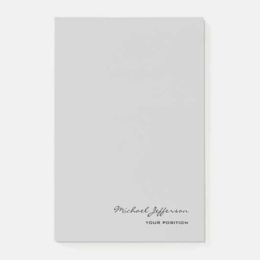 Chic Unique Script Calligrafy Name Grau Post-it Klebezettel (Vorderseite)