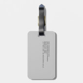 Chic Unique Script Gray Business Card Gepäckanhänger (Rückseite vertikal)
