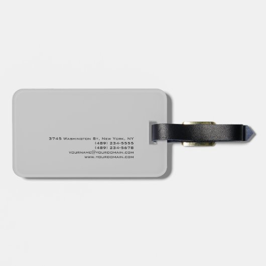 Chic Unique Script Gray Business Card Gepäckanhänger (Rückseite horizontal)
