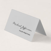 Chic Unique Script Gray Business Card Visitenkarten (Vorderseite)