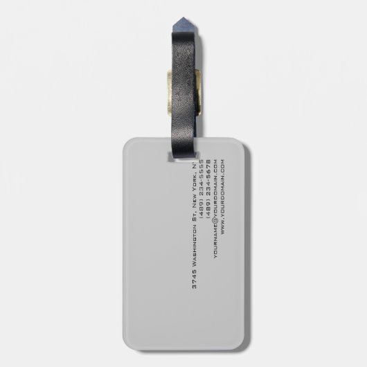 Chic Unique Script Gray Gepäckanhänger (Rückseite vertikal)