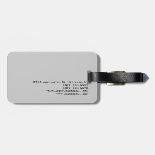 Chic Unique Script Gray Gepäckanhänger (Rückseite horizontal)