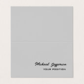 Chic Unique Script Gray Visitenkarten (Außenseite Aufgefaltet)