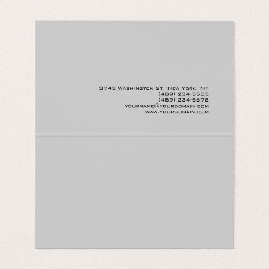 Chic Unique Script Gray Visitenkarten (Innenseite Aufgefaltet)