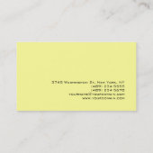 Chic Unique Script Yellow Business Card Visitenkarte (Rückseite)