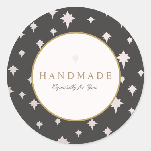 Chic Upscale Silver Stars Muster Runder Aufkleber (Vorderseite)