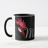 Chic Urban Farm Rooster Name Kitchen Chicken Black Tasse (Links)