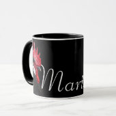 Chic Urban Farm Rooster Name Kitchen Chicken Black Tasse (Vorderseite Links)