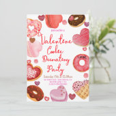 Chic Valentines Cookie Decoration Party Einladung (Stehend Vorderseite)