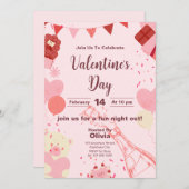 Chic Valentine's Day Celebration Einladungskarte Einladung (Vorne/Hinten)