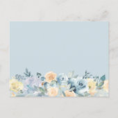 Chic Vanilla Blue Floral Unterkunft Karte (Rückseite)