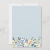Chic Vanilla Blue Floral Wedding Couples Dusche Einladung (Rückseite)