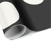 Chic Vanilla Polka Dots Pattern auf Schwarze Hochz Geschenkpapier (Rolleneckpunkt)