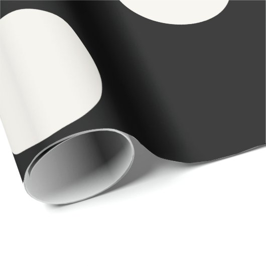 Chic Vanilla Polka Dots Pattern auf Schwarze Hochz Geschenkpapier (Rolleneckpunkt)