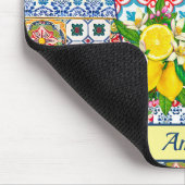 Chic Vase, mediterrane Orangenfliesen Mousepad (Ecke)