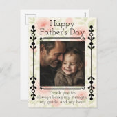 Chic Vatertag Postkarte mit benutzerdefiniertem Fo (Vorne/Hinten)