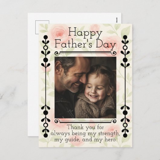 Chic Vatertag Postkarte mit benutzerdefiniertem Fo (Vorne/Hinten)