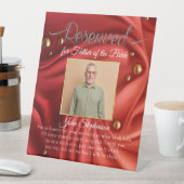 Chic Velvet Red Rettete Ein Foto Hochzeitsfeier Sockelschild (In Situ)