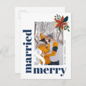 Chic Verheiratet und fröhliches Foto Weihnachten P Postkarte (Vorne/Hinten)