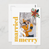Chic Verheiratet und fröhliches Foto Weihnachten P Postkarte (Vorne/Hinten)