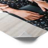 Chic Verlobung Couple Foto Hochzeit Willkommen Poster (Ecke)