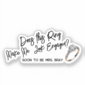 Chic Verlobung Geschenk für Bride anzeigen Aufkleber (Vorderseite)