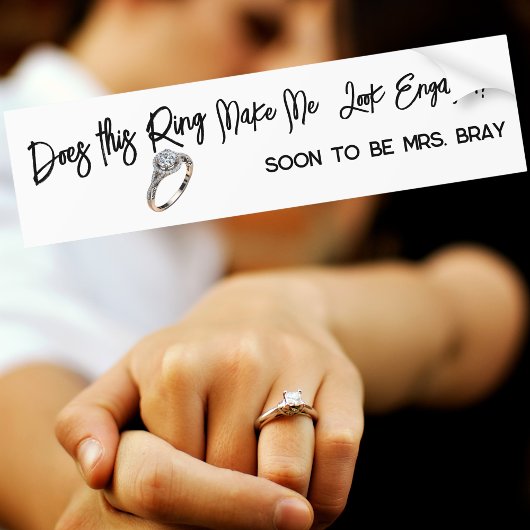 Chic Verlobung Geschenk für Bride anzeigen Autoaufkleber